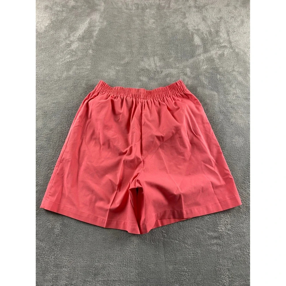 Karen Scott Womens Coral Pink Elastic Waist Pull On Shorts Size 10 Casual Summer